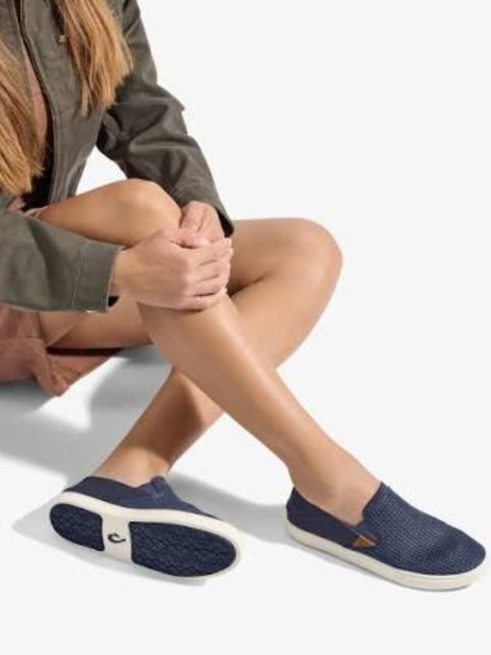 Olukai Pehuea Breathable Slip-On Loafers in Trench Blue